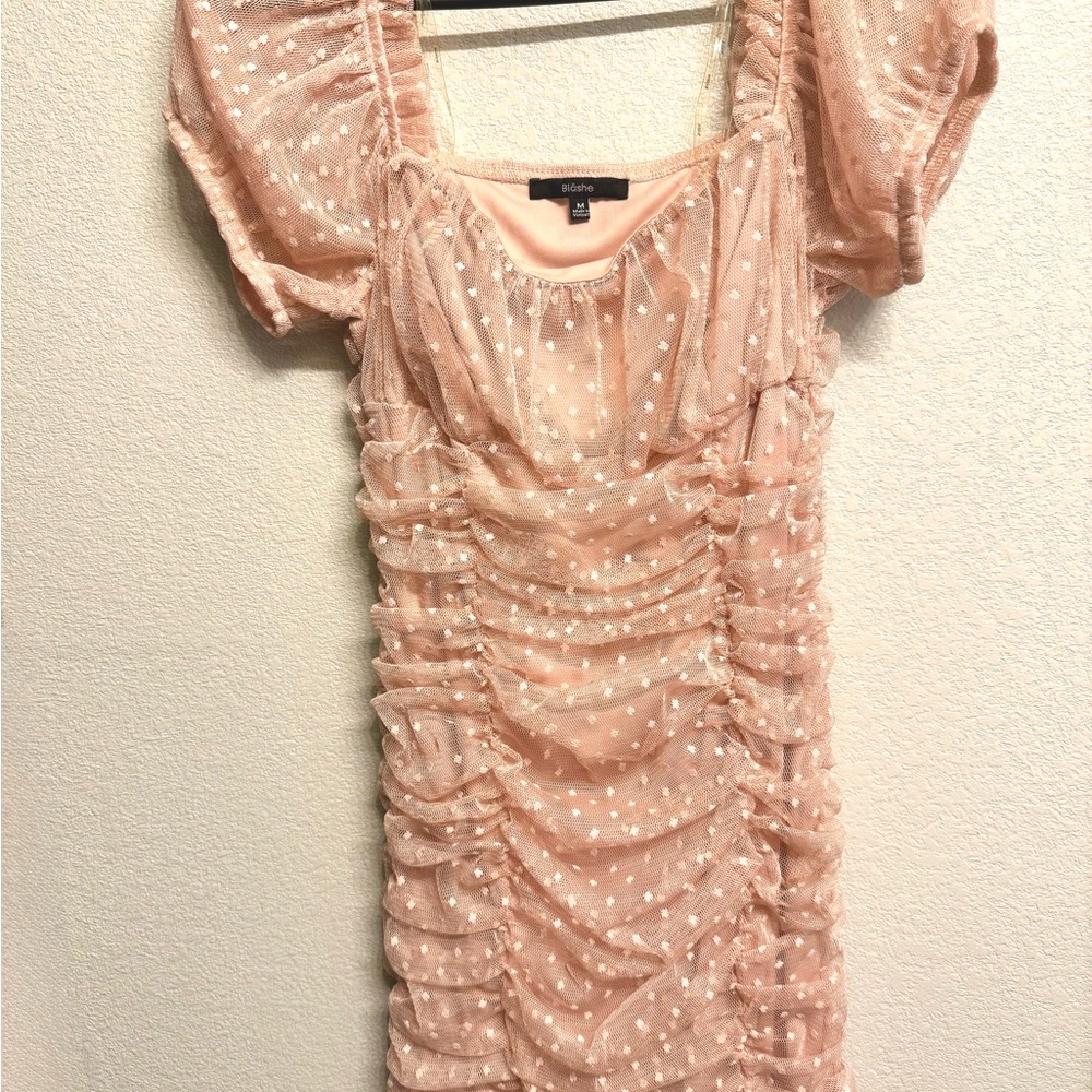Elegant Pink Ruched Mini Dress